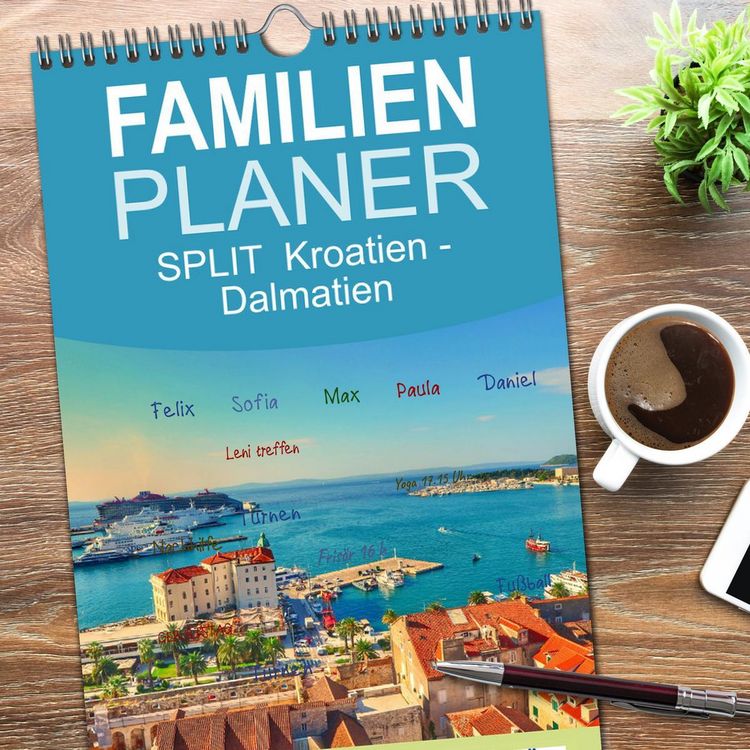 Produktbild: Familienplaner 2026 - SPLIT Kroatien - Dalmatien mit 5 Spalten (Wandkalender, 21 x 45 cm) CALVENDO