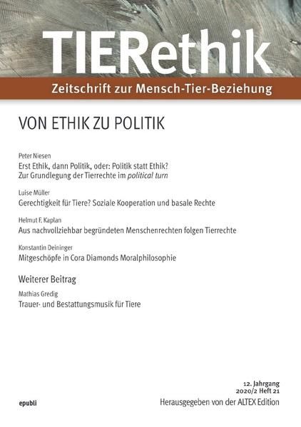 Produktbild: TIERethik (12. Jahrgang 2020/2)