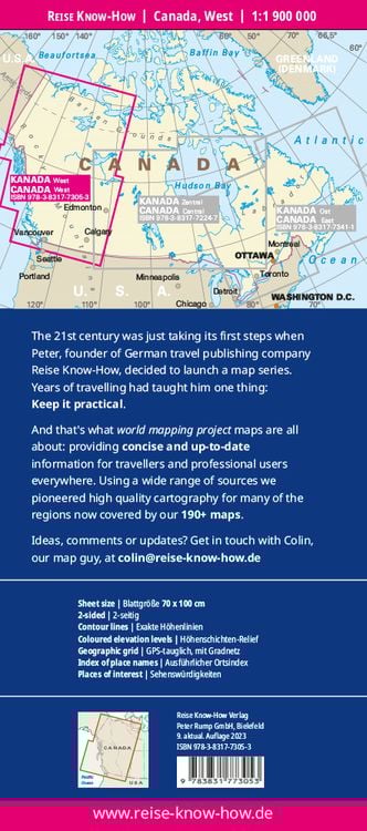 Produktbild: Reise Know-How Landkarte Kanada West / West Canada (1:1.900.000)
