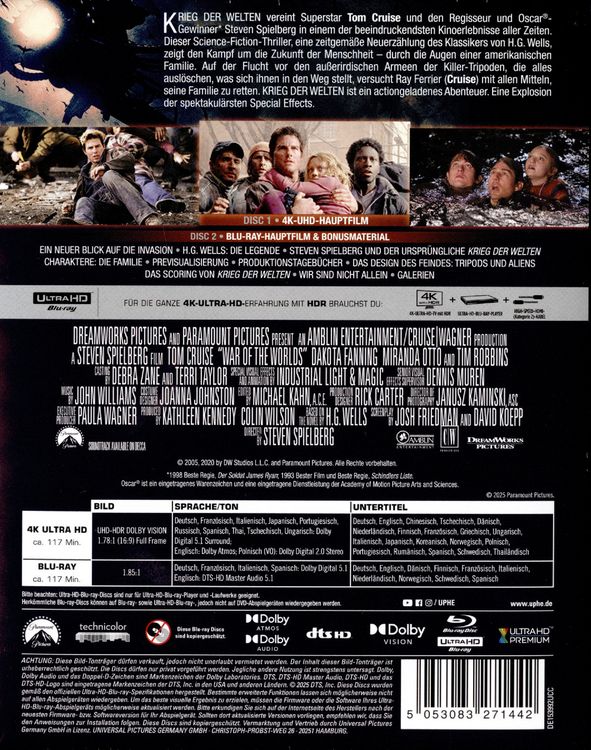 Produktbild: Krieg der Welten - Steelbook - Limited Edition (4K Ultra HD) (+ Blu-ray)
