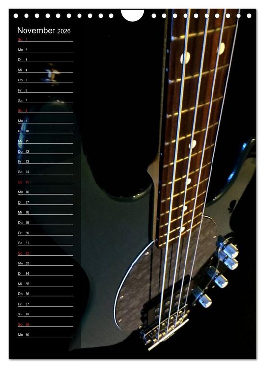 Produktbild: ROCKGITARREN in Szene gesetzt / Geburtstagskalender (Wandkalender 2026 DIN A4 hoch), CALVENDO Monatskalender
