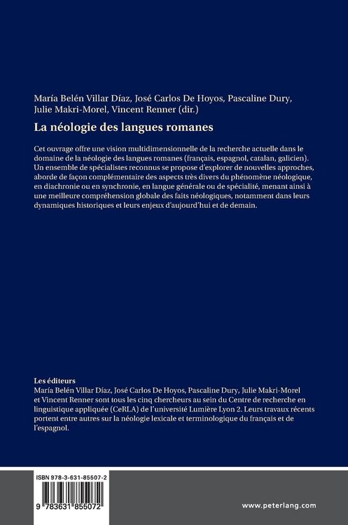Produktbild: La n&eacute;ologie des langues romanes