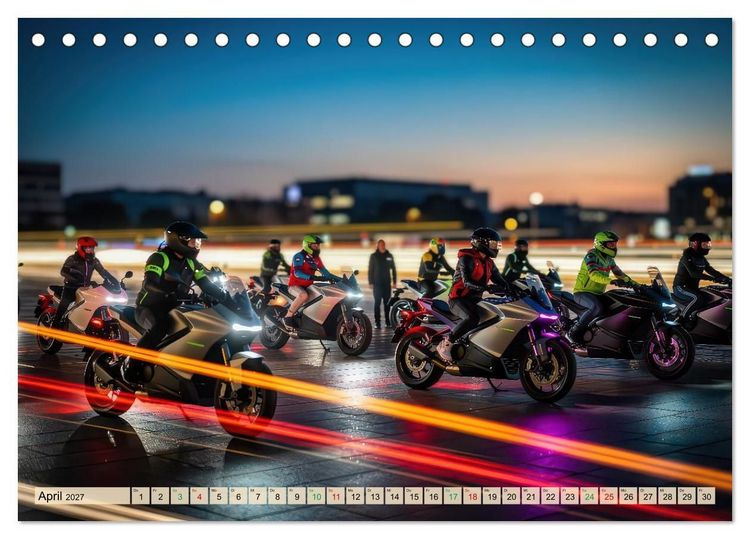 Produktbild: E-Motorrad-Biker (Tischkalender 2027 DIN A5 quer), CALVENDO Monatskalender