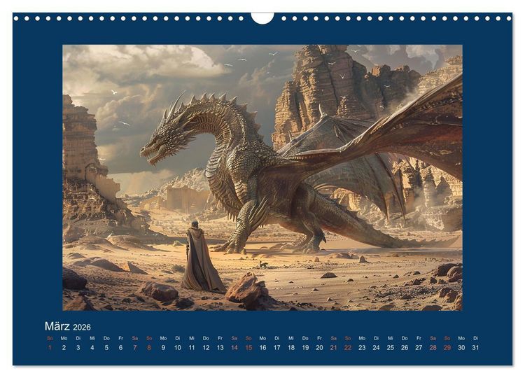 Produktbild: Drachenkrieger (Wandkalender 2026 DIN A3 quer), CALVENDO Monatskalender