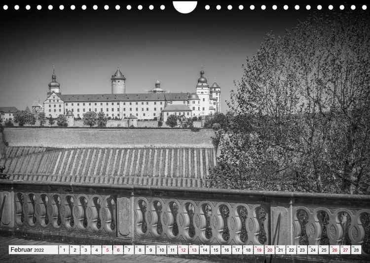 Produktbild: W&Uuml;RZBURG Monochrome Impressionen (Wandkalender 2022 DIN A4 quer)