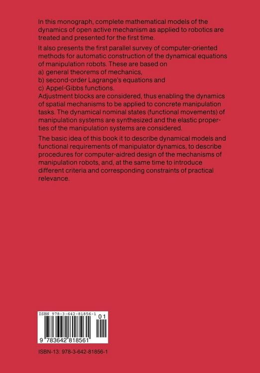 Produktbild: Dynamics of Manipulation Robots