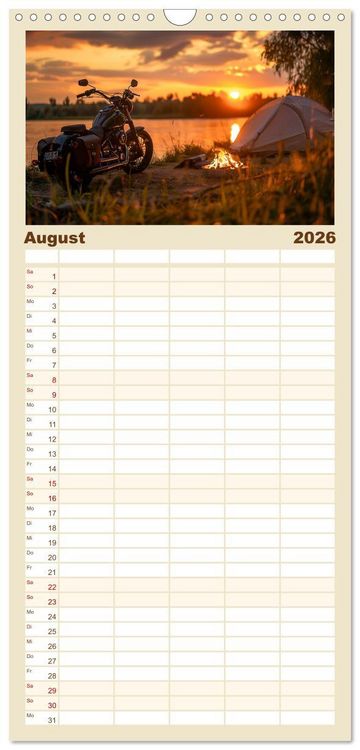 Produktbild: Familienplaner 2026 - Zelten - frei sein mit 5 Spalten (Wandkalender, 21 x 45 cm) CALVENDO