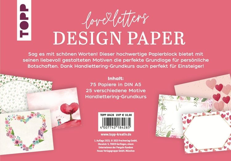 Produktbild: Design Paper Love Letters A5