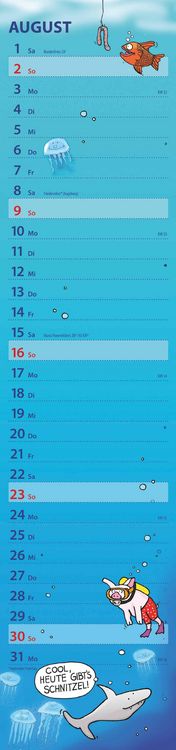Produktbild: Notizkalender Humor 2026 - Streifenplaner 15x64 cm - Wandkalender - Küchenkalender - mit lustigen Cartoons und Sprüchen - Langplaner