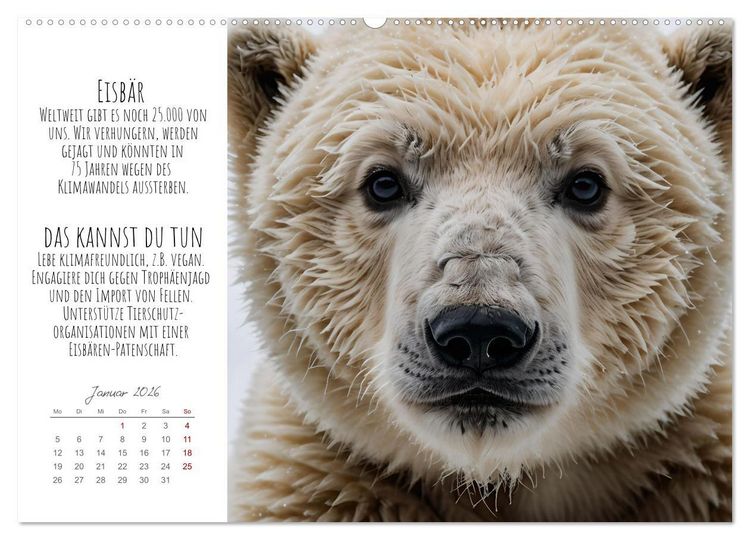 Produktbild: Wir sind die Letzten hier! Wir sterben aus. Wie du uns helfen kannst! (Wandkalender 2026 DIN A2 quer), CALVENDO Monatskalender