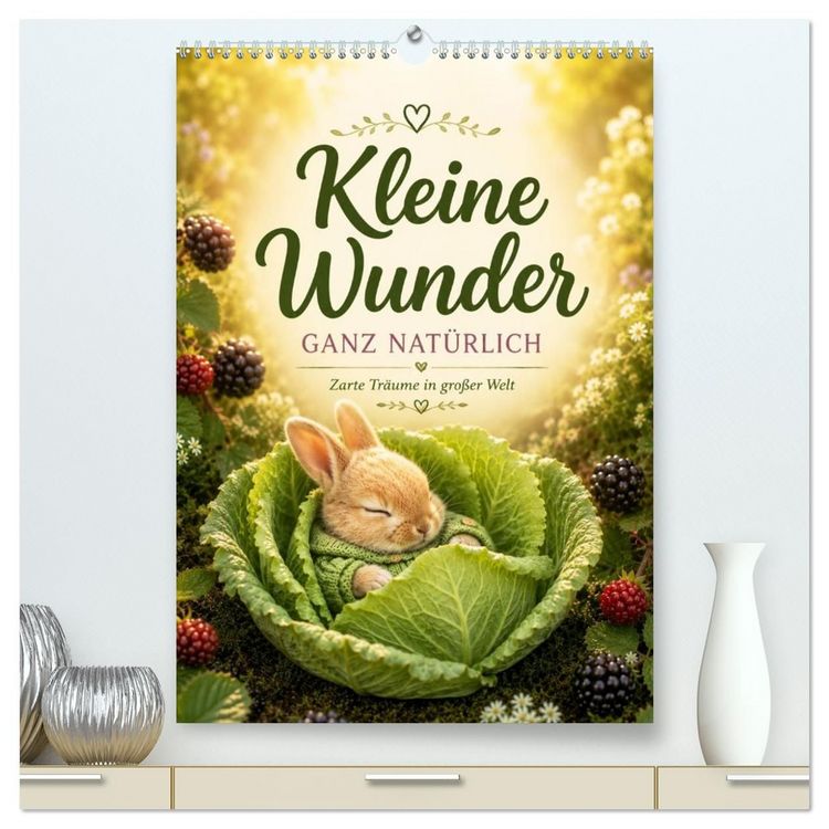 Produktbild: Kleine Wunder GANZ NAT&Uuml;RLICH (hochwertiger Premium Wandkalender 2027 DIN A2 hoch), Kunstdruck in Hochglanz