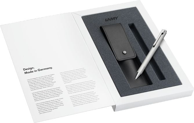 Produktbild: LAMY Kugelschreiber econ brushed, Echtleder Etui