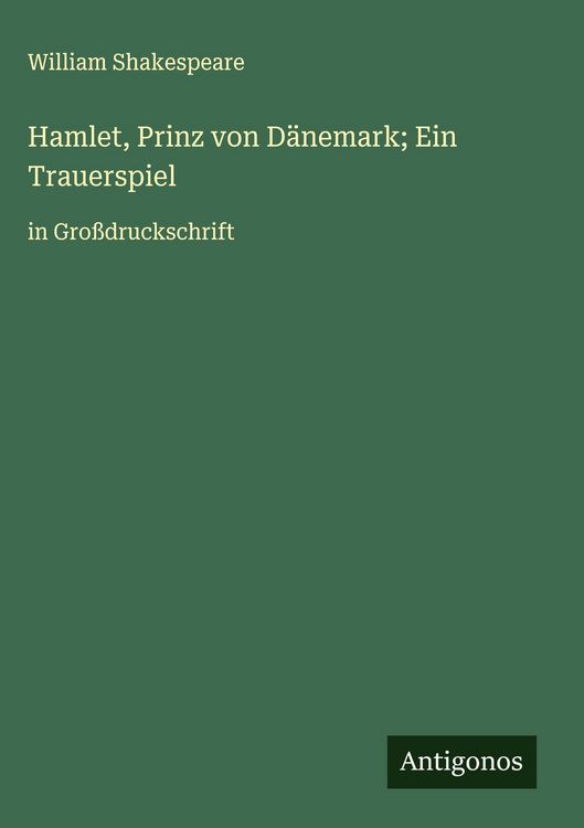 Produktbild: Hamlet, Prinz von D&auml;nemark; Ein Trauerspiel
