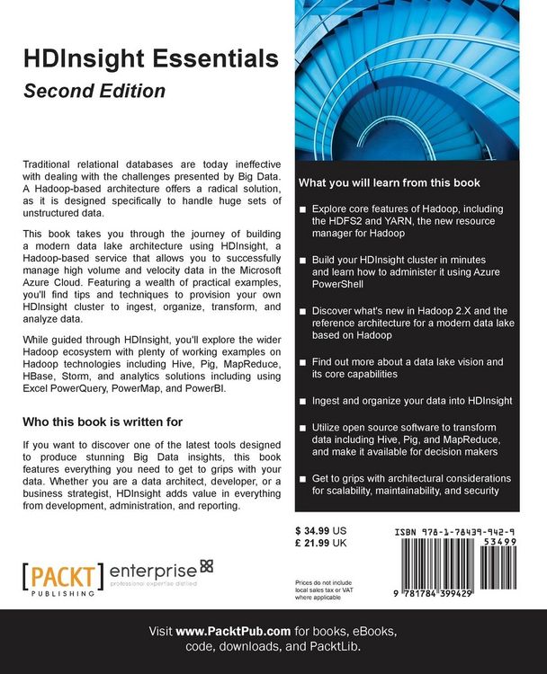 Produktbild: HDInsight Essentials - Second Edition