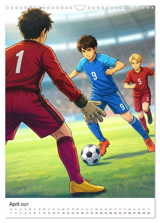 Produktbild: Level Up &ndash; Fu&szlig;ballhelden (Wandkalender 2027 DIN A3 hoch), CALVENDO Monatskalender