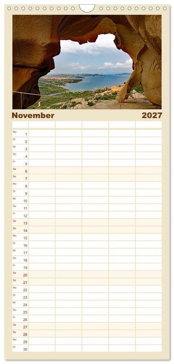 Produktbild: Familienplaner 2027 - Traumhaftes Sardinien mit 5 Spalten (Wandkalender, 21 x 45 cm) CALVENDO