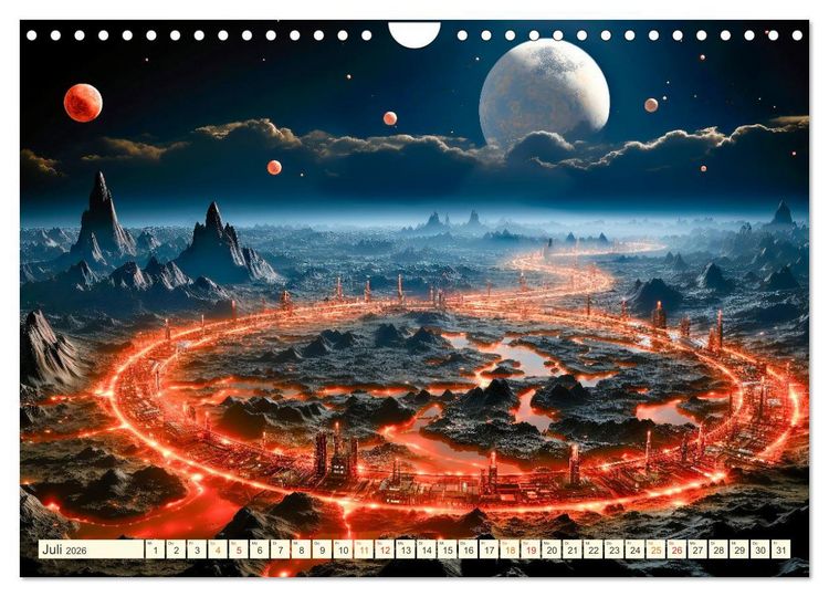 Produktbild: Futuristische Lebens Welten (Wandkalender 2026 DIN A4 quer), CALVENDO Monatskalender