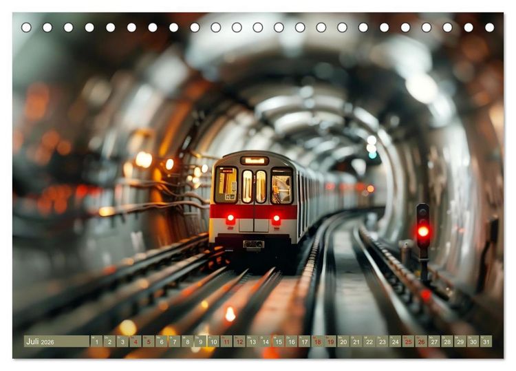 Produktbild: Miniaturwelt Eisenbahn - Zug um Zug ins Abenteuer (Tischkalender 2026 DIN A5 quer), CALVENDO Monatskalender