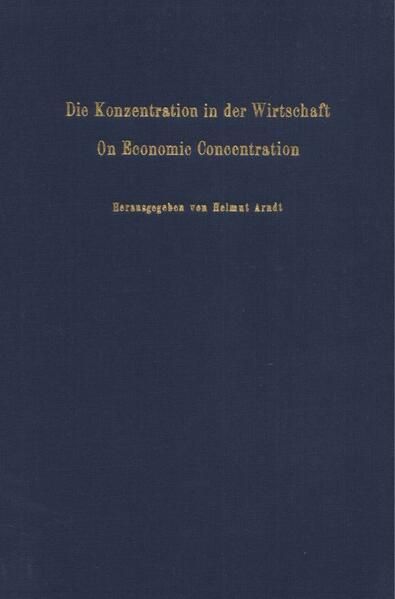 Produktbild: Die Konzentration in der Wirtschaft - On Economic Concentration.