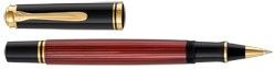 Produktbild: Pelikan Tintenroller Souverän® R400, 24-Karat vergoldete Zierelemente, Schwarz-Rot