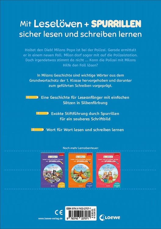 Produktbild: Lesel&ouml;wen - Lesen und schreiben lernen mit Spurrillen - Ein spannender Fall f&uuml;r die Polizei