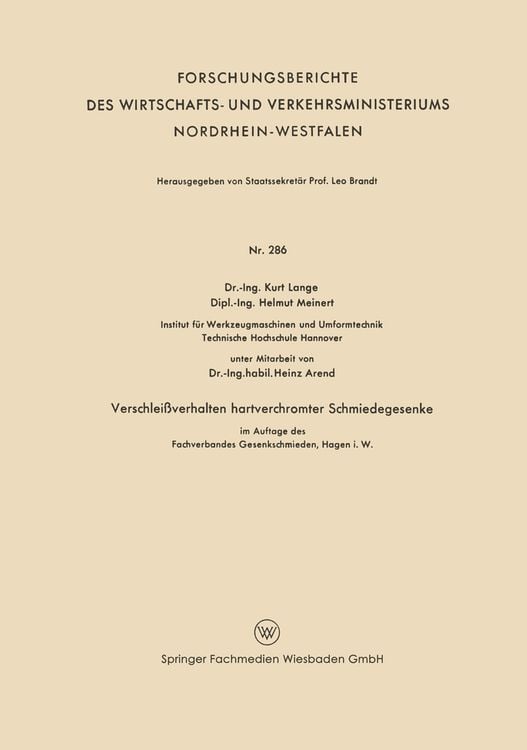 Produktbild: Verschlei&szlig;verhalten hartverchromter Schmiedegesenke im Auftage des Fachverbandes Gesenkeschmieden, Hagen i. W.