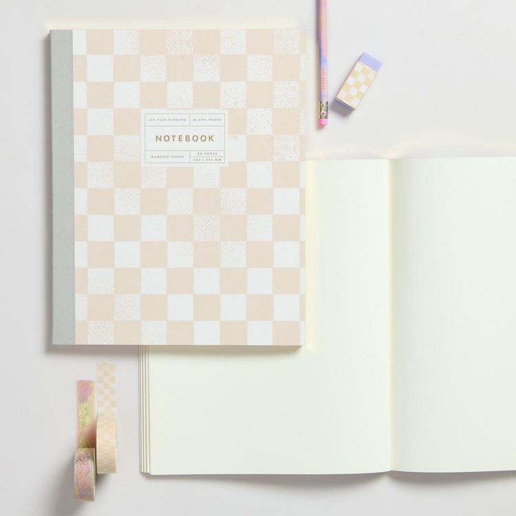 Produktbild: Notizbuch L, Schachbrettmuster, 80 Seiten, 100 g/m&sup2; Bambuspapier