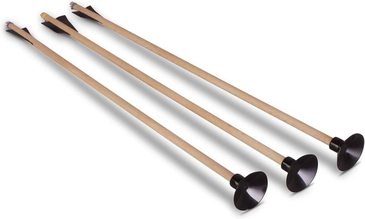 Produktbild: BestSaller 1266 - Prinzessinnen-Bogen inkl. 3 Pfeilen, Eschenholz, 90cm, Holz-Bogen, Griff mit pinke Kunstlederwickelung