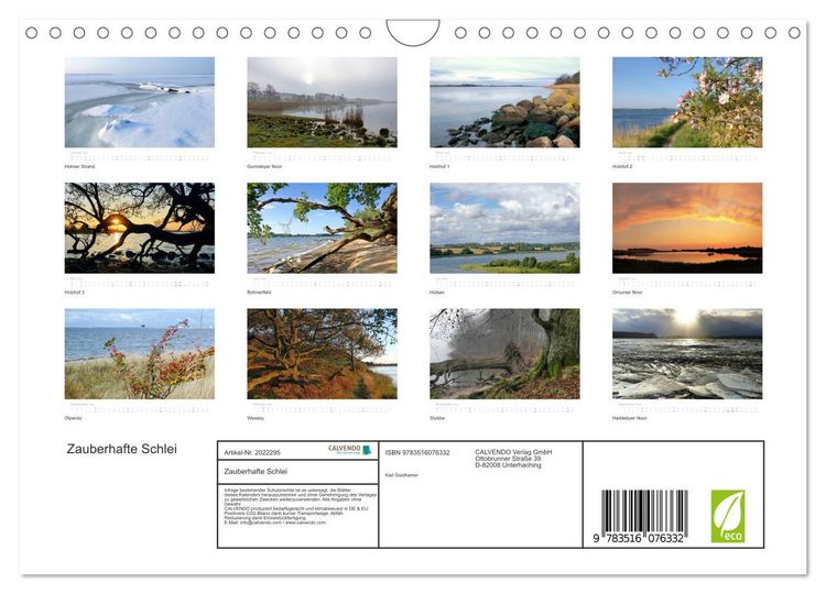 Produktbild: Zauberhafte Schlei (Wandkalender 2026 DIN A4 quer), CALVENDO Monatskalender