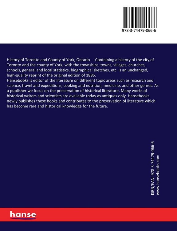 Produktbild: History of Toronto and County of York, Ontario