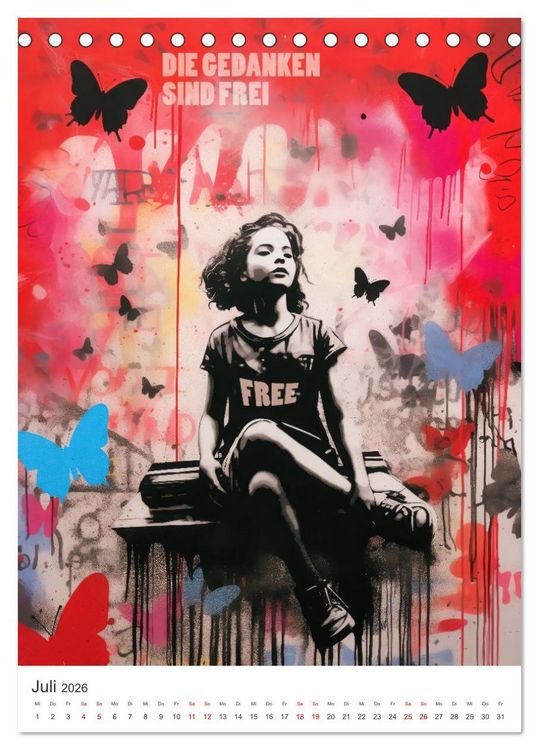 Produktbild: STREETART Neu Erleben Ein KI-Kunstkalender (Tischkalender 2026 DIN A5 hoch), CALVENDO Monatskalender