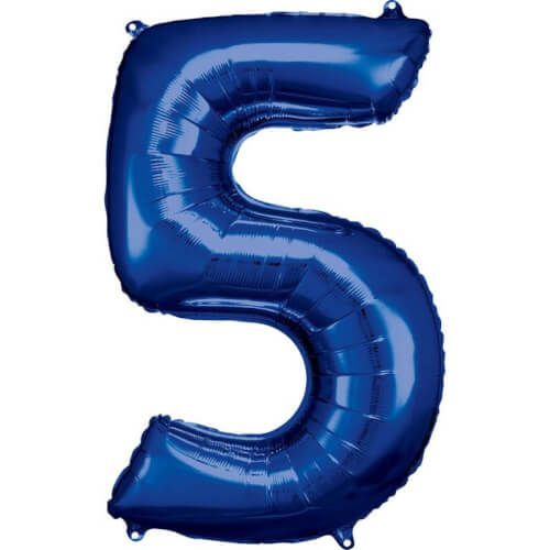 Produktbild: Amscan Folienballon Zahl 5 blau 58x86cm