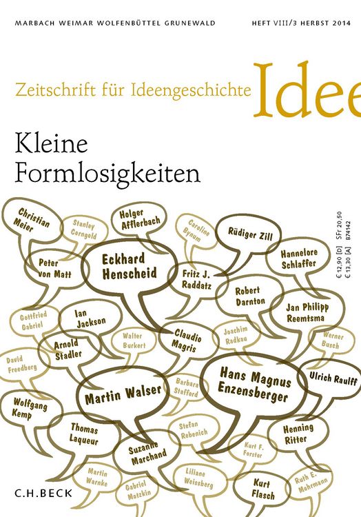 Produktbild: Zeitschrift f&uuml;r Ideengeschichte Heft VIII/3 Herbst 2014