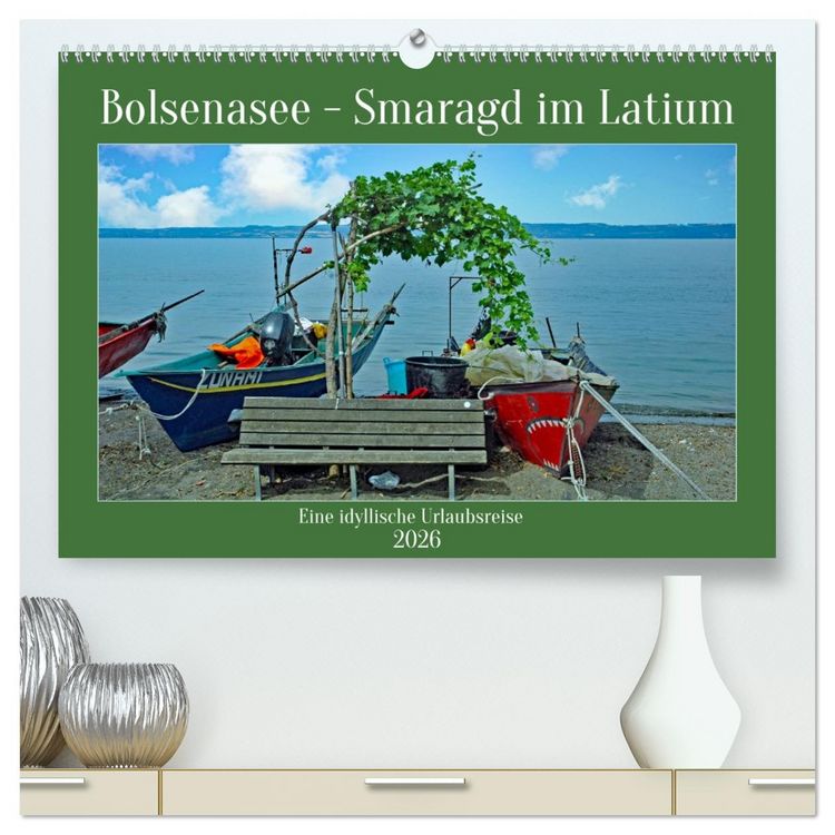 Produktbild: Bolsenasee Smaragd im Latium (hochwertiger Premium Wandkalender 2026 DIN A2 quer), Kunstdruck in Hochglanz