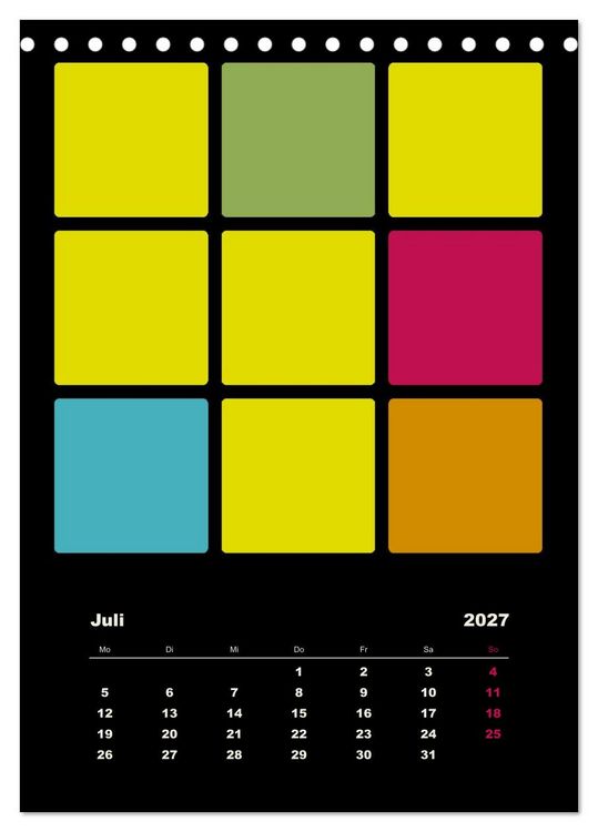 Produktbild: Fotokalender FARBFL&Auml;CHEN (Tischkalender 2027 DIN A5 hoch), CALVENDO Monatskalender