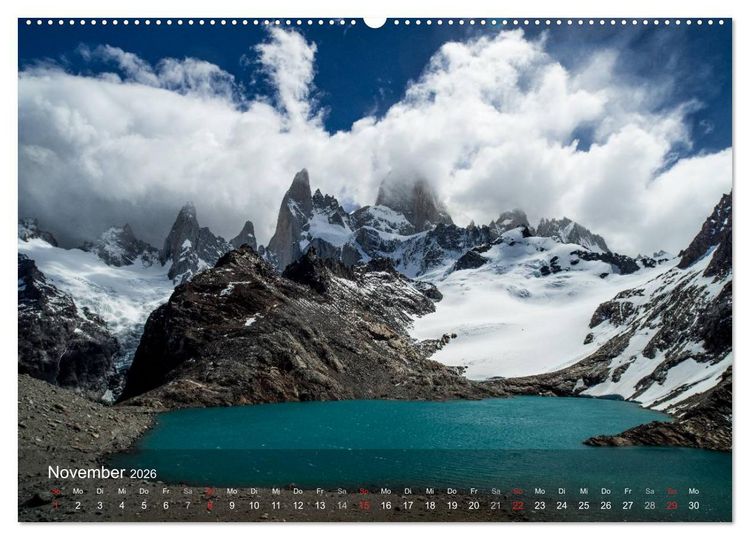 Produktbild: Majest&auml;tische Bergwelten Cerro Torre & Fitzroy Patagonien (Wandkalender 2026 DIN A2 quer), CALVENDO Monatskalender