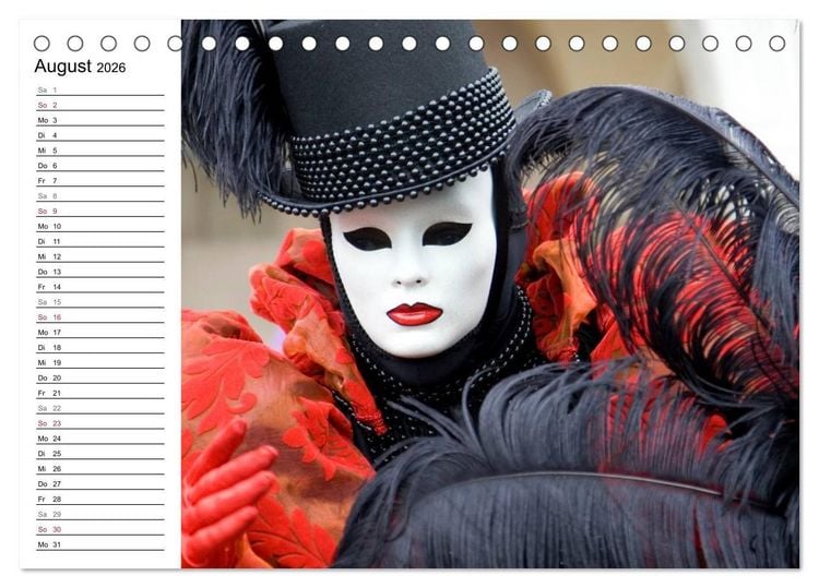 Produktbild: Carnevale di Venezia 2026 (Tischkalender 2026 DIN A5 quer), CALVENDO Monatskalender
