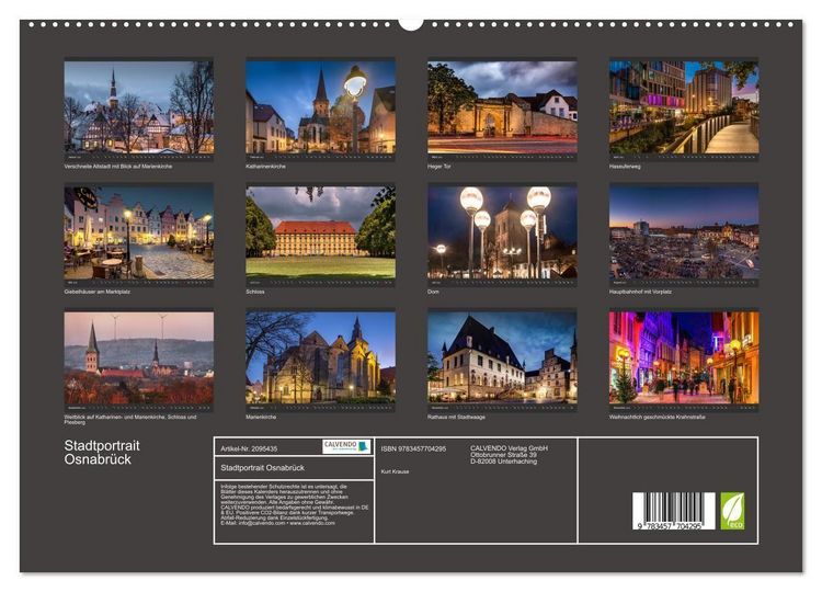 Produktbild: Stadtportrait Osnabr&uuml;ck (hochwertiger Premium Wandkalender 2026 DIN A2 quer), Kunstdruck in Hochglanz