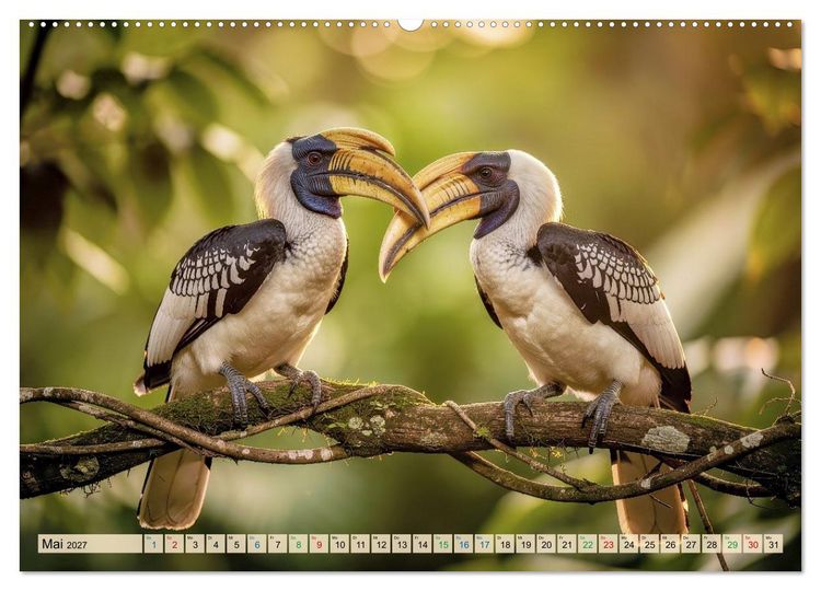 Produktbild: Nashornv&ouml;gel (hochwertiger Premium Wandkalender 2027 DIN A2 quer), Kunstdruck in Hochglanz