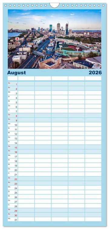 Produktbild: Familienplaner 2026 - Boston - The Hub of the Universe mit 5 Spalten (Wandkalender, 21 x 45 cm) CALVENDO