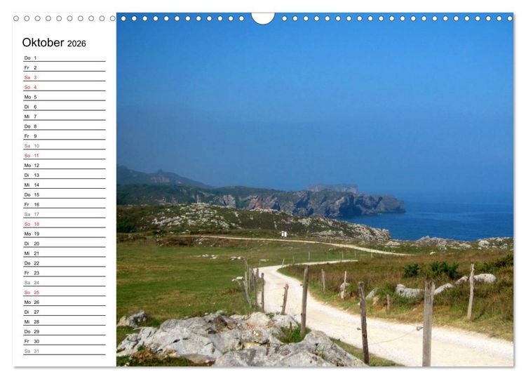 Produktbild: Camino del norte - K&uuml;stenweg (Wandkalender 2026 DIN A3 quer), CALVENDO Monatskalender