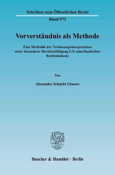 Produktbild: Vorverst&auml;ndnis als Methode.