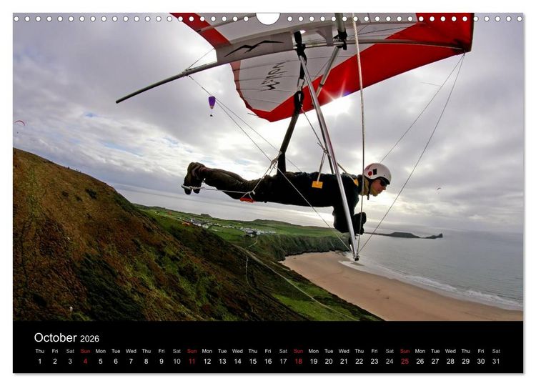 Produktbild: Hang gliding at Rhossili (Wall Calendar 2026 DIN A3 landscape), CALVENDO 12 Month Wall Calendar