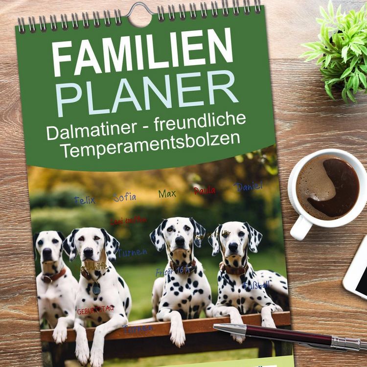 Produktbild: Familienplaner 2026 - Dalmatiner - freundliche Temperamentsbolzen mit 5 Spalten (Wandkalender, 21 x 45 cm) CALVENDO