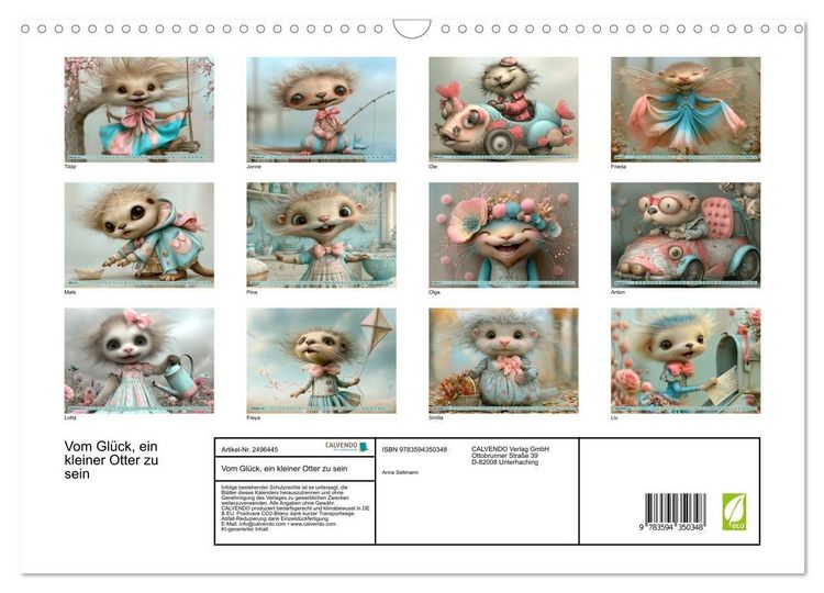 Produktbild: Vom Gl&uuml;ck, ein kleiner Otter zu sein (Wandkalender 2027 DIN A3 quer), CALVENDO Monatskalender