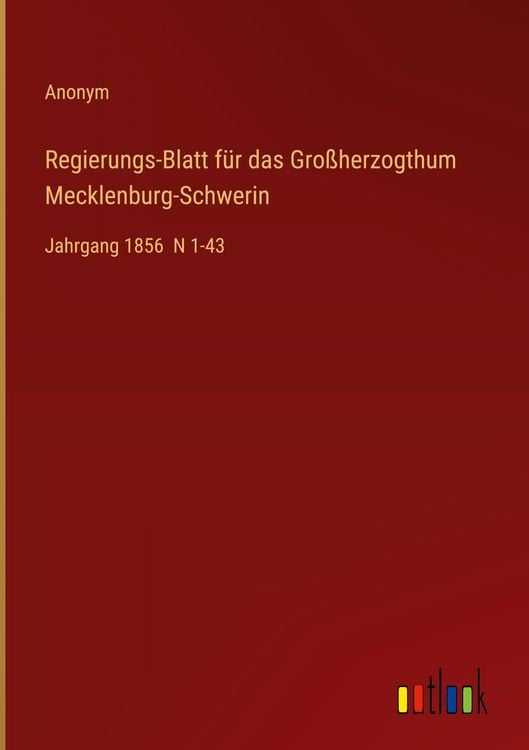 Produktbild: Regierungs-Blatt f&uuml;r das Gro&szlig;herzogthum Mecklenburg-Schwerin