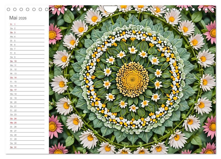 Produktbild: Natural Mandalas - Kraftvolle KI Mandalas aus Naturmaterialien (Wandkalender 2026 DIN A4 quer), CALVENDO Monatskalender