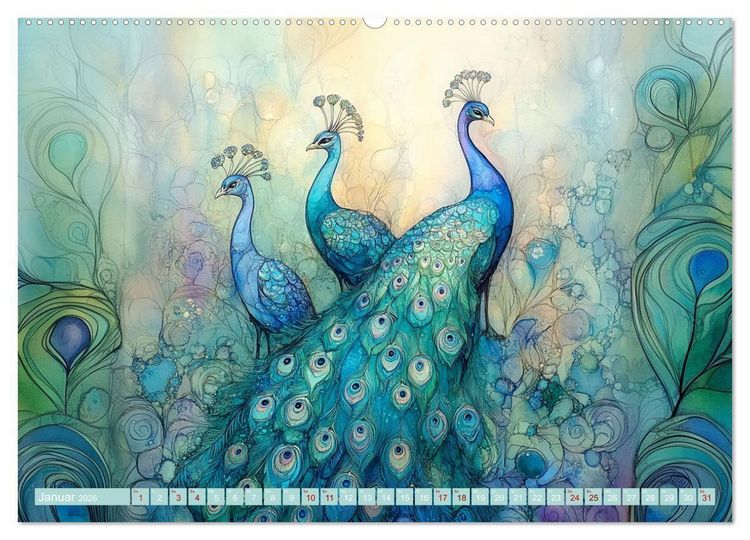 Produktbild: Die verzauberte Menagerie (hochwertiger Premium Wandkalender 2026 DIN A2 quer), Kunstdruck in Hochglanz