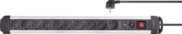 Sygonix Überspannungsschutz Steckdosenleiste 10fach - 12 KA Schutz 2 USB