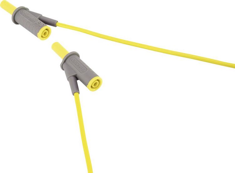 Produktbild: VOLTCRAFT MSB-501 Sicherheits-Messleitung Lamellenstecker 4 mm Lamellenstecker 4 mm 0.50 m Gelb 1 St.